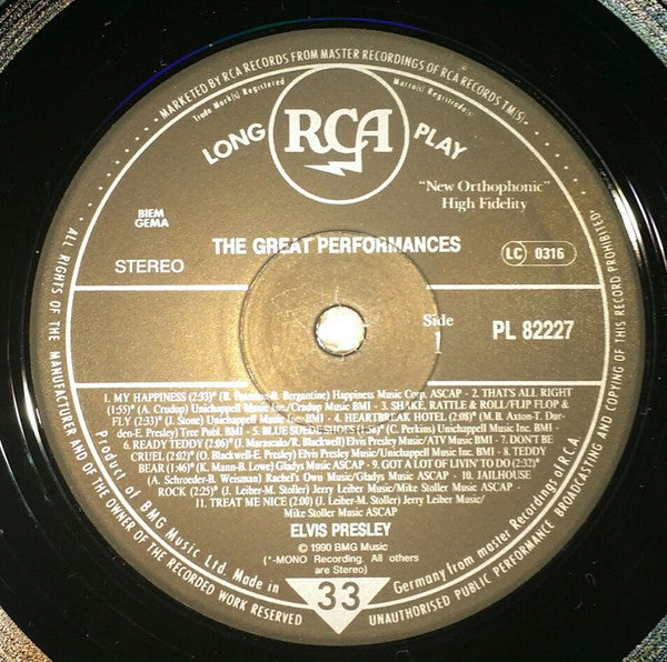 Elvis Presley : The Great Performances (LP, Comp)