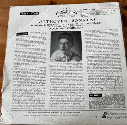Daniel Barenboim Plays Ludwig van Beethoven : Sonatas : Moonlight, Pathétique, Appassionata (LP, Album, Mono)