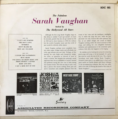 Sarah Vaughan : The Fabulous Sarah Vaughan (LP, Album)