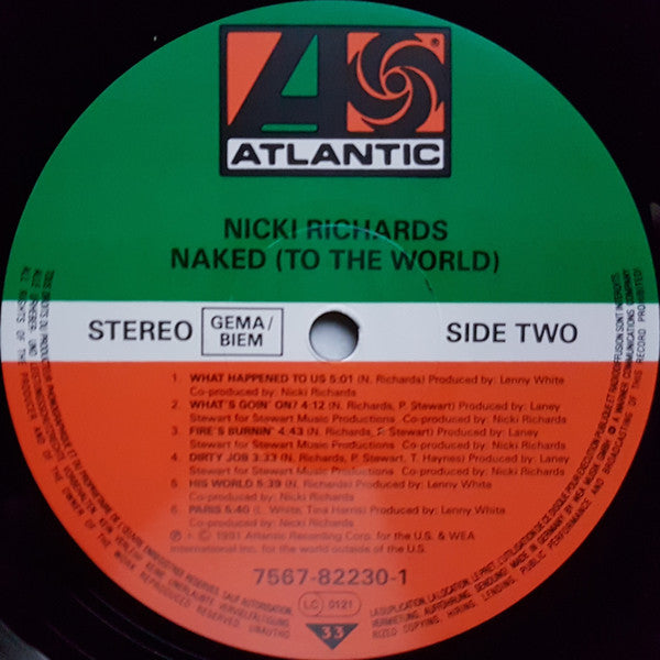 Nicki Richards : Naked (To The World) (LP, Album)