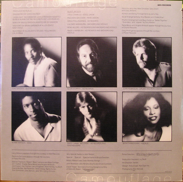 Rufus & Chaka Khan : Camouflage (LP, Album, Glo)