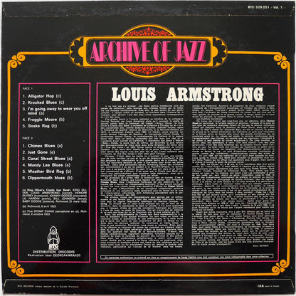 Louis Armstrong : Archive Of Jazz Volume 1 - Louis Armstrong (LP, Comp, Mono)