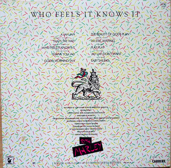 Rita Marley : Who Feels It Knows It (LP, Album, Red)