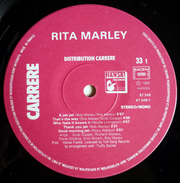 Rita Marley : Who Feels It Knows It (LP, Album)