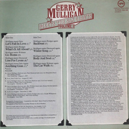 Gerry Mulligan : Meets The Sax Giants Volume 3 (LP, Comp)