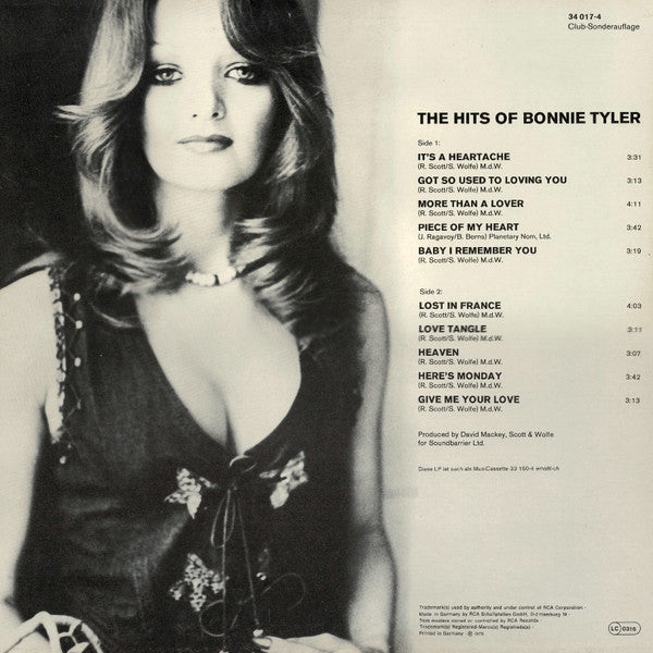 Bonnie Tyler : The Hits Of Bonnie Tyler (LP, Comp, Club)