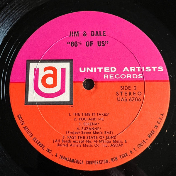 Jim And Dale : 86% Of Us (LP, Album)