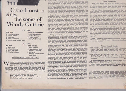 Cisco Houston : Cisco Houston Sings The Songs Of Woody Guthrie (LP, Album, Mono)
