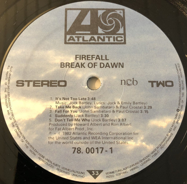 Firefall : Break Of Dawn (LP, Album)
