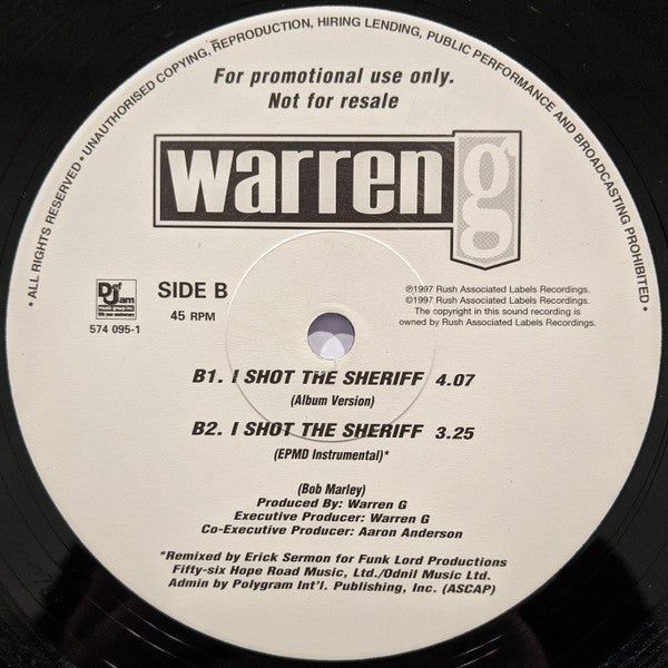 Warren G : I Shot The Sheriff (EPMD Remixes) (12", Promo)