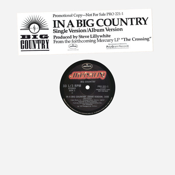 Big Country : In A Big Country (12", Single, Promo)