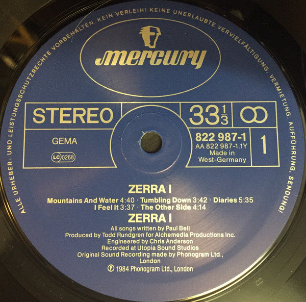 Zerra I : Zerra I (LP, Album)