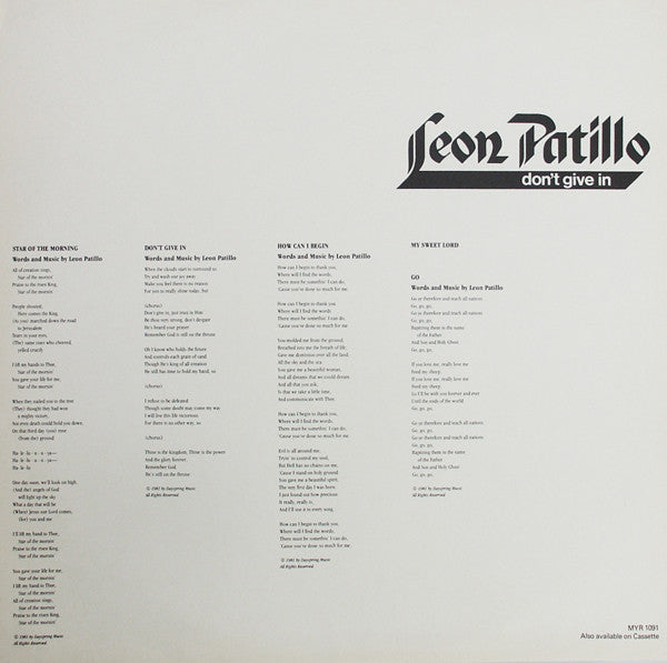 Leon Patillo : Don't Give In (LP, Album)