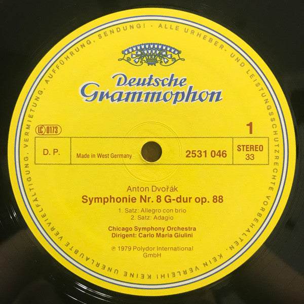 Antonín Dvořák, Chicago Symphony Orchestra, Carlo Maria Giulini : Symphonie Nr. 8 (LP)