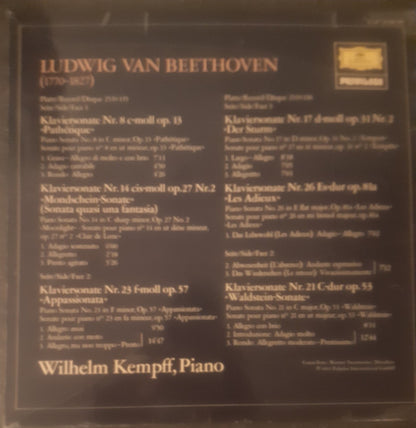 Ludwig van Beethoven - Wilhelm Kempff : Die Beliebtesten Sonaten (The Best-Loved Sonatas) (2xLP, Comp, RE, Gat)