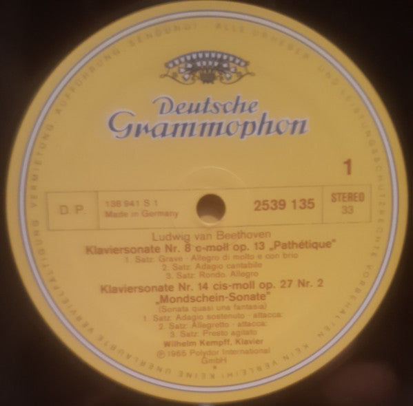 Ludwig van Beethoven - Wilhelm Kempff : Die Beliebtesten Sonaten (The Best-Loved Sonatas) (2xLP, Comp, RE, Gat)