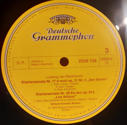 Ludwig van Beethoven - Wilhelm Kempff : Die Beliebtesten Sonaten (The Best-Loved Sonatas) (2xLP, Comp, RE, Gat)