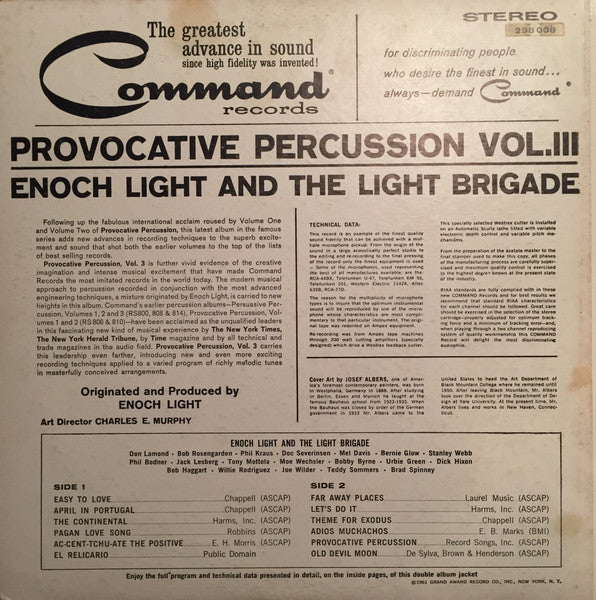 Enoch Light And The Light Brigade : Provocative Percussion Vol. 3 (LP, Album)