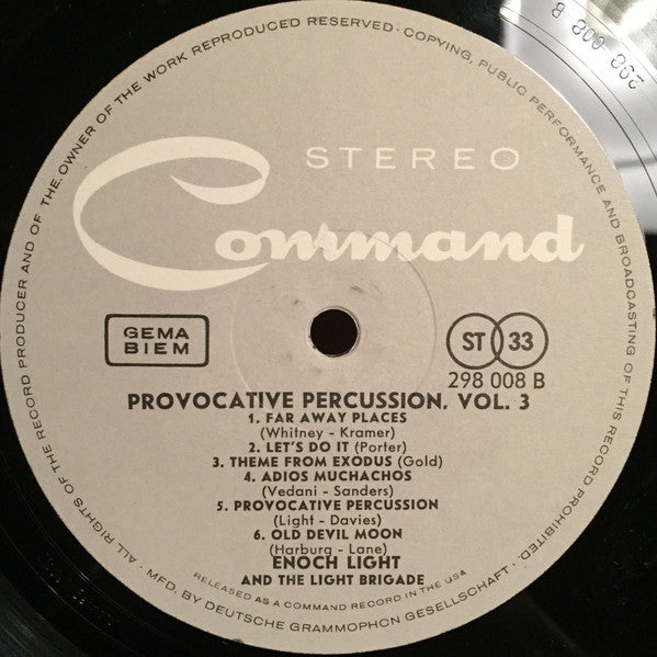Enoch Light And The Light Brigade : Provocative Percussion Vol. 3 (LP, Album)