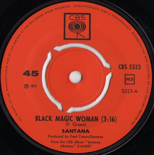 Santana : Black Magic Woman / Hope You're Feeling Better (7")