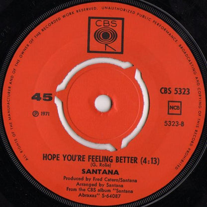 Santana : Black Magic Woman / Hope You're Feeling Better (7")