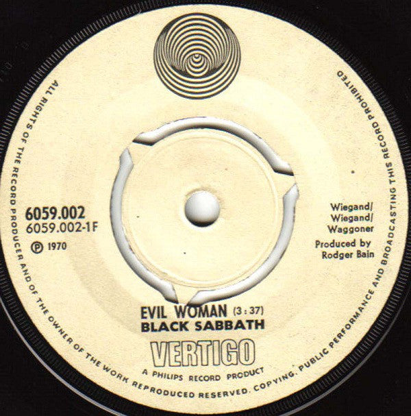 Black Sabbath : Evil Woman / Wicked World (7", Single)