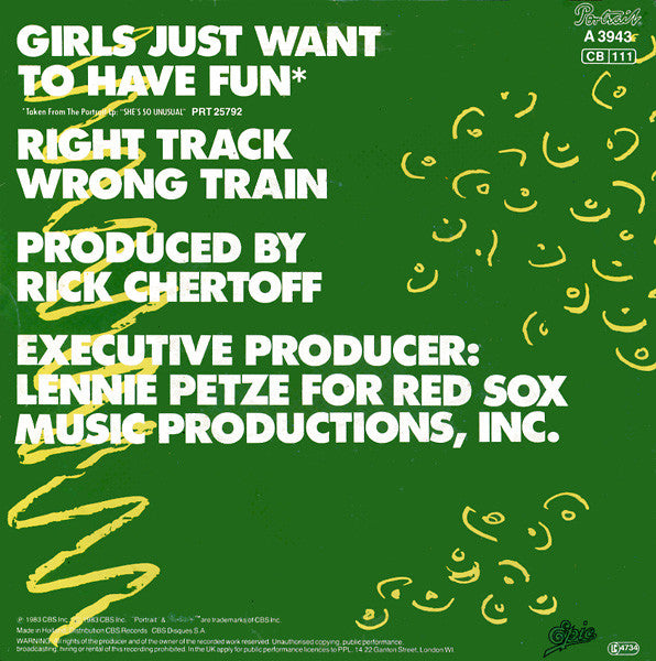 Cyndi Lauper : Girls Just Want To Have Fun (7", Single, Lar)