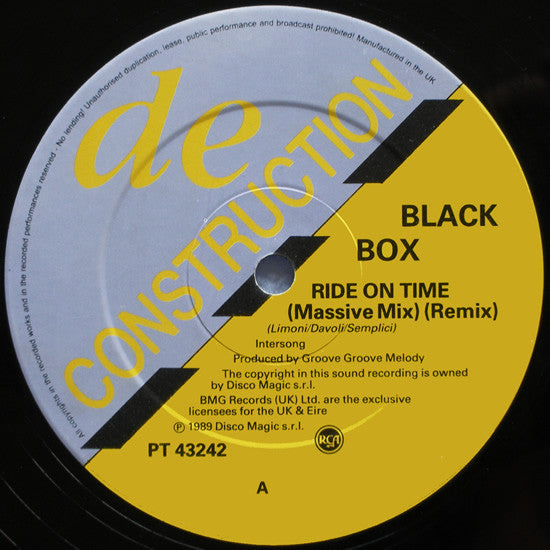 Black Box : Ride On Time (Remix) (12", Single)