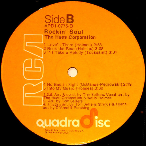 The Hues Corporation : Rockin' Soul (LP, Album, Quad)
