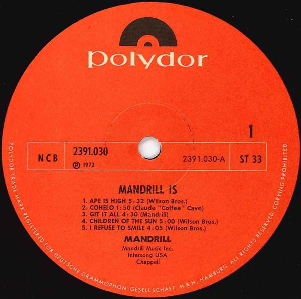 Mandrill : Mandrill Is (LP, Album, Gat)