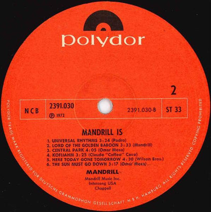 Mandrill : Mandrill Is (LP, Album, Gat)