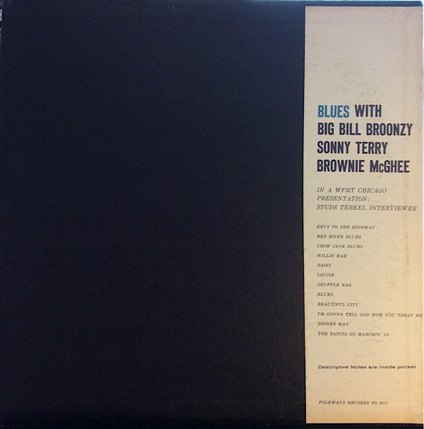 Big Bill Broonzy · Sonny Terry · Brownie McGhee : Blues With Big Bill Broonzy · Sonny Terry · Brownie McGhee (LP, Album)