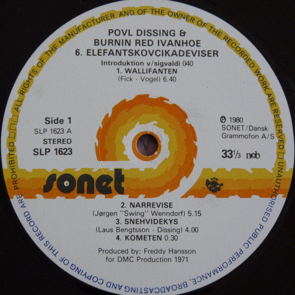 Povl Dissing & Burnin Red Ivanhoe / Povl Dissing Med Benny Holst & Beefeaters (2) : 6 Elefantskovcikadeviser / Nøgne Øjne (2xLP, Comp)