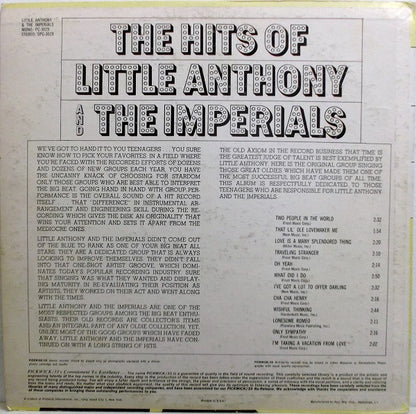 Little Anthony & The Imperials : The Hits Of Little Anthony And The Imperials (LP, Comp)