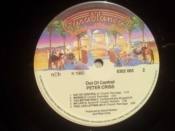 Peter Criss : Out Of Control (LP, Album)