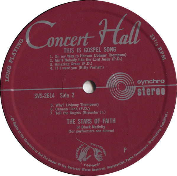 The Stars Of Faith : Gospel Songs (LP)