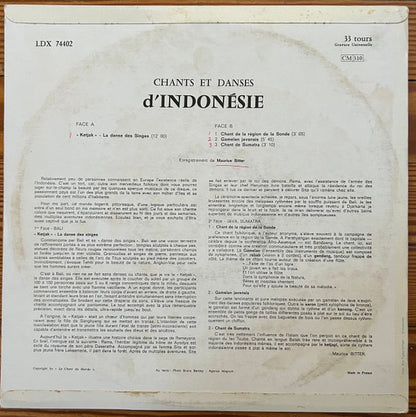 Various : Chants Et Danses Indonesie - Gamelans (LP, Album)