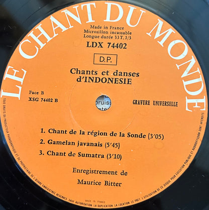 Various : Chants Et Danses Indonesie - Gamelans (LP, Album)