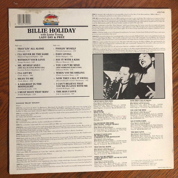 Billie Holiday With Lester Young : Lady Day & Prez (LP, Comp)