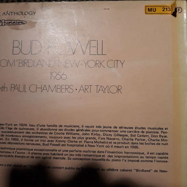 Bud Powell : From "Birdland" New-York City 1956 (LP, RE)