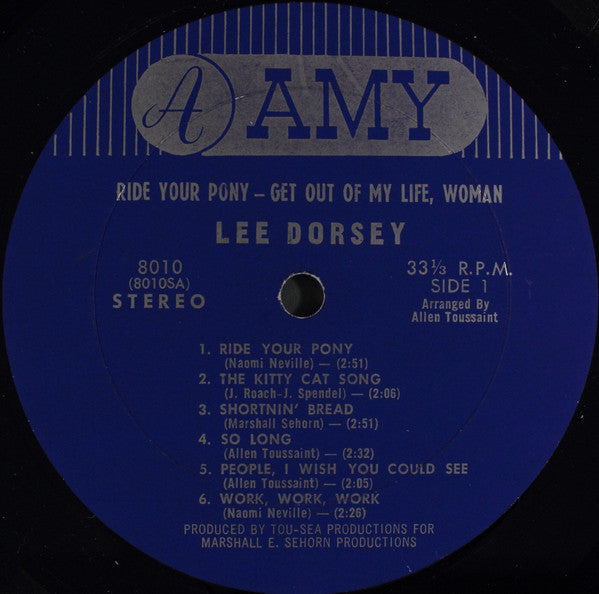 Lee Dorsey : Ride Your Pony - Get Out Of My Life Woman (LP, Album)