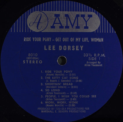 Lee Dorsey : Ride Your Pony - Get Out Of My Life Woman (LP, Album)