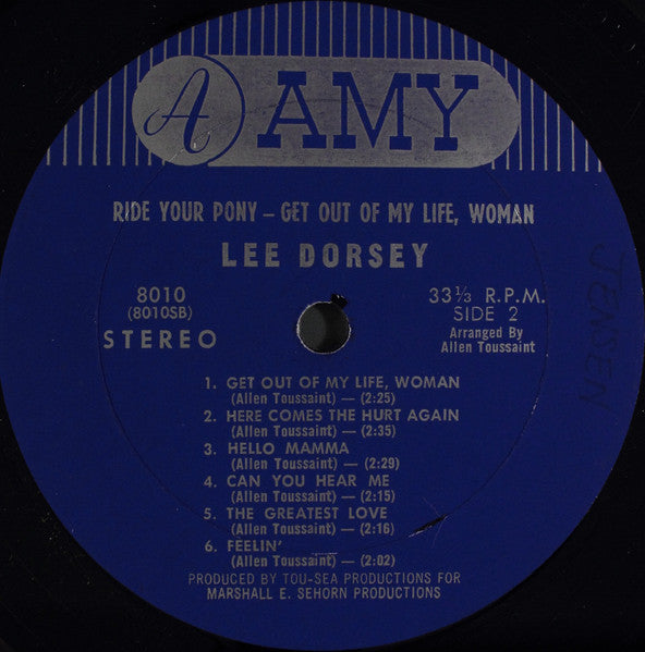Lee Dorsey : Ride Your Pony - Get Out Of My Life Woman (LP, Album)