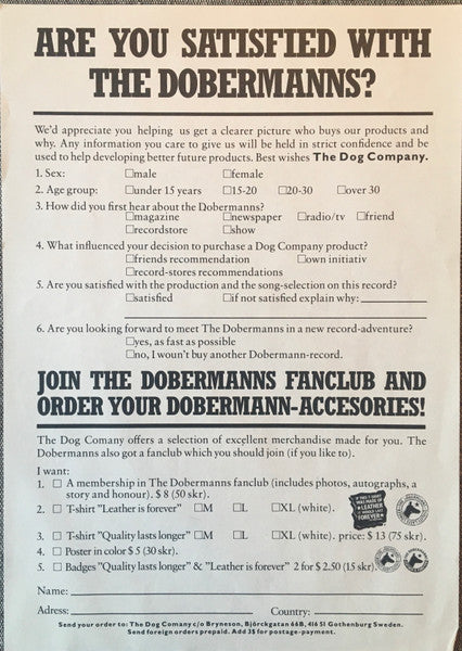 The Dobermanns : The Dog Company Presents The Dobermanns (12", EP)