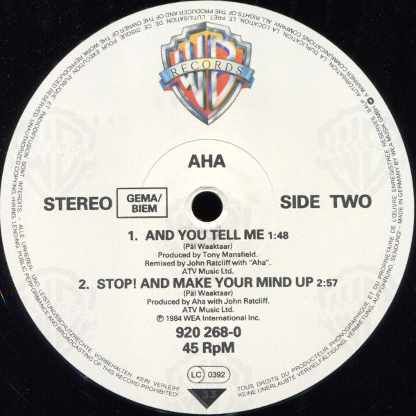 a-ha : Take On Me (Long Version) (12")