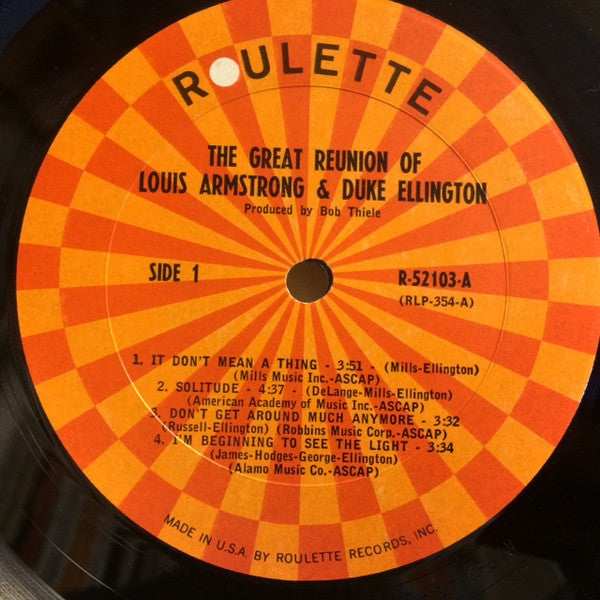 Louis Armstrong & Duke Ellington : The Great Reunion (LP, Album, Mono)