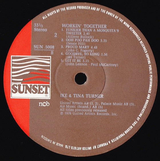 Ike & Tina Turner : Workin' Together (LP, Album)