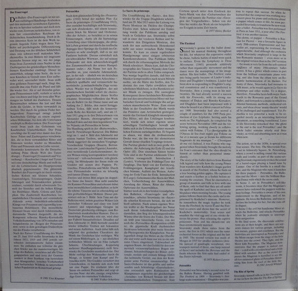 Igor Stravinsky - Claudio Abbado - London Symphony Orchestra : Le Sacre Du Printemps, Petrouchka, L'Oiseau De Feu, The Firebird, Der Feuervogel (2xLP, Album, Comp)