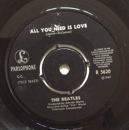 The Beatles : All You Need Is Love (7", Single)