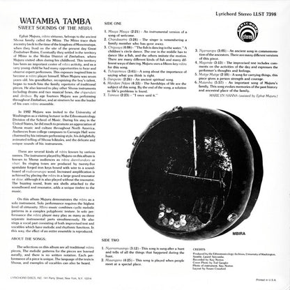 Ephat Mujuru : Master Of Mbira From Zimbabwe (LP, Album)